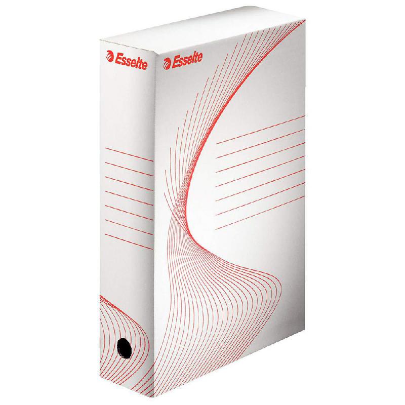 BOÎTE A ARCHIVES ESSELTE - DOS DE 10 CM - EN CARTON ONDULE KRAFT BLANC  - LOT DE 25