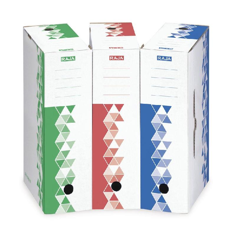 BOÎTE ARCHIVES RAJA - DOS 18 CM - BLEU - LOT DE 25
