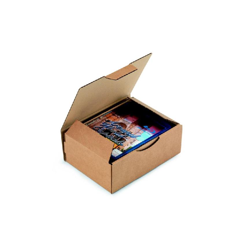 BOÎTE D'EXPEDITION BRUNE RAJA EN CARTON SIMPLE CANNELURE - L.INT. 20 X L.14 X H.7,5 CM - LOT DE 50