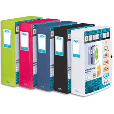 BOÎTE DE CLASSEMENT PERSONNALISABLE ELBA POLYVISION - FORMAT 24X32CM - DOS 8CM - COLORIS ASSORTIS OPAQUE - LOT DE 8