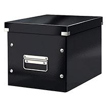 BOÎTE DE RANGEMENT CARTON LEITZ CLICK & STORE WOW CUBE FORMAT M NOIRE