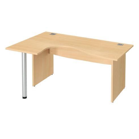 BUREAU COMPACT EXCELLENS L 160 CM RETOUR GAUCHE PIÈTEMENT PLEIN HÊTRE