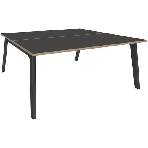 BUREAU DOUBLE FACE L180XP163 CARBONE/CHÊNE CLAIR/CARBONE - SIMMOB