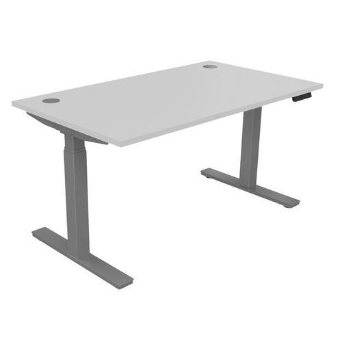 BUREAU HAUT.RÉGLABLE ÉLECTR. EVO 140X80 CM GRIS/ALU - BURONOMIC