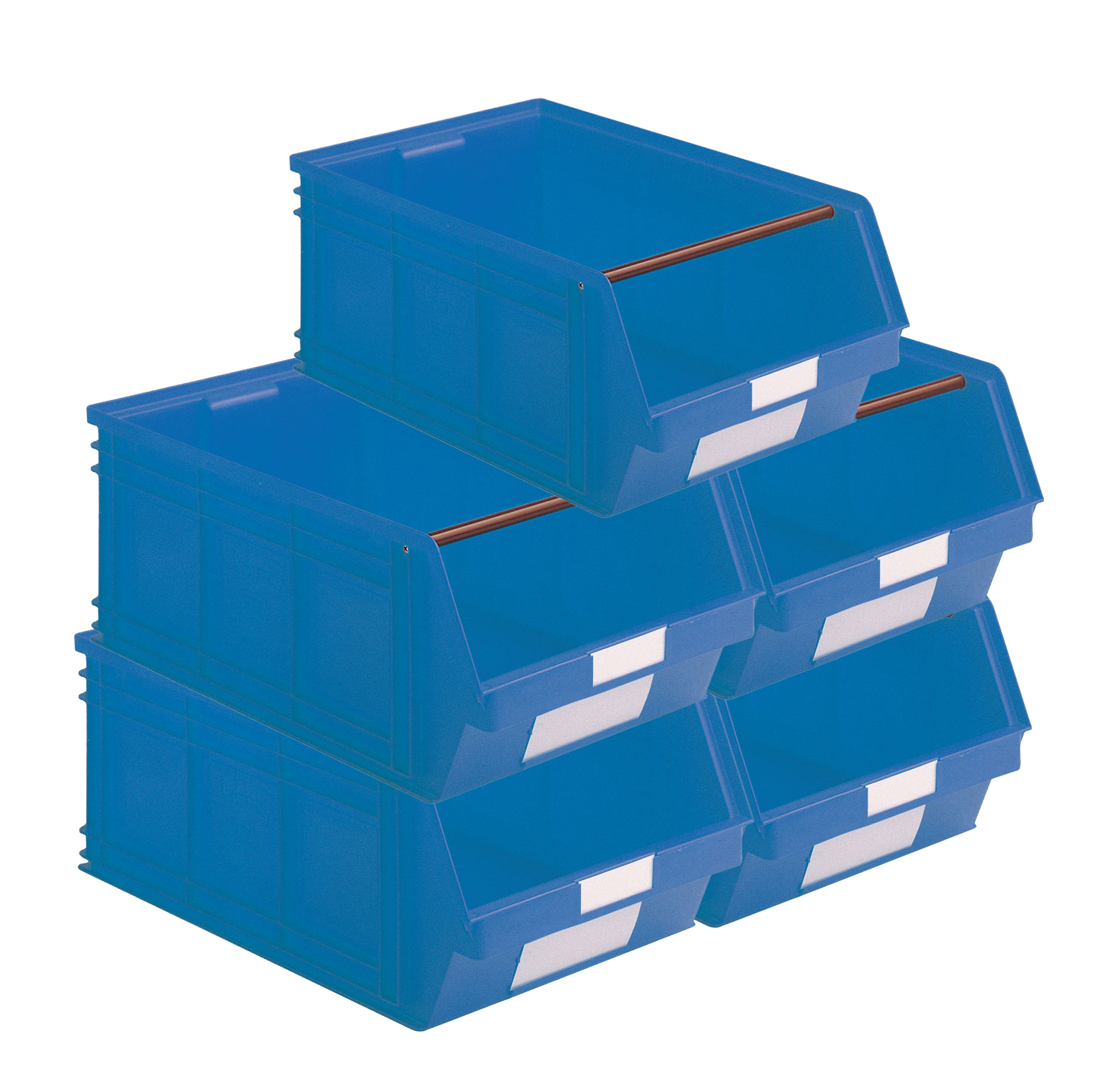 CARTON 5 BACS PLASTIQUES À BEC 88 LITRES BLEU