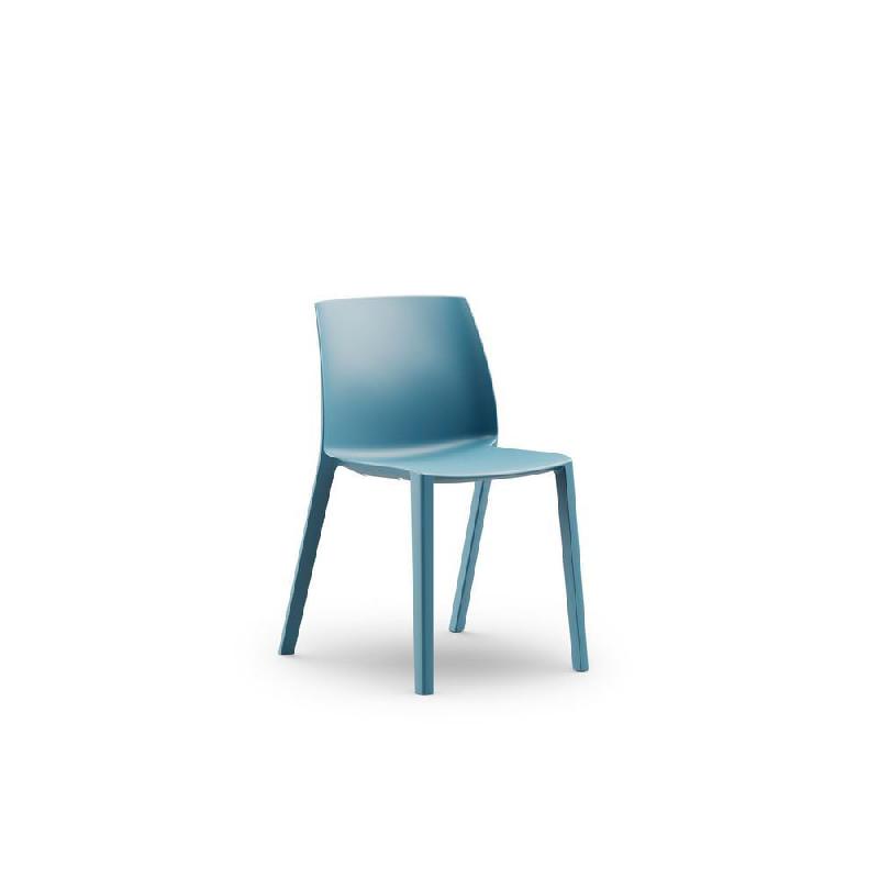 CHAISE D'EXTERIEUR OLGA SANS ACCOUDOIRS EN POLYPROPYLENE - BLEU - LOT DE 4