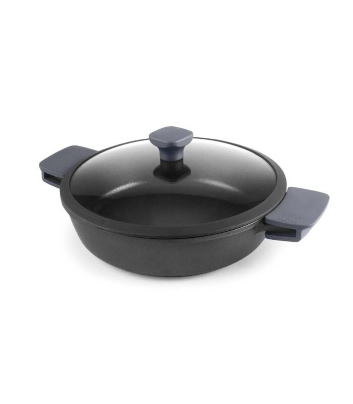 Cocotte antiadhésive IBILI NEO en aluminium moulé 36 x 8,8 cm, 7,4 L avec couvercle et poignées en silicone - aluminium 8411922458114_0