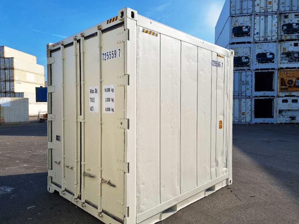 Container frigorifique 10 pieds - Reefer blanc Eurobox - Température contrôlée -25 °C à +25 °C_0