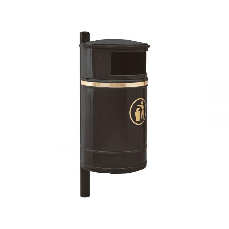 Corbeille publique indéformable Morvan - 40 litres - à accrocher sur poteau - disponible en vert ou noir_0
