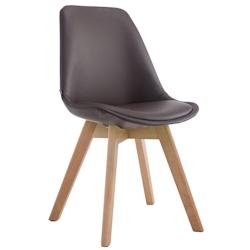 Décoshop26 - Chaise de salle à manger x1 style scandinave en PVC marron support 4 pieds en bois couleur clair 10_0003742 - marron 3000251742671_0