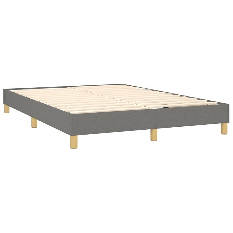 Décoshop26 - Sommier à lattes sur pieds cadre de lit 140x190 cm tissu gris foncé TDL0207139 - gris 3001166488005_0