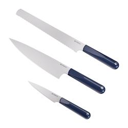 Ensemble de couteaux Ciarra Beyond Ensemble de couteaux 3 pièces avec couteau de chef, couteau à pain, couteau tout usage VM860KS-M Bleu nuit - bleu_0