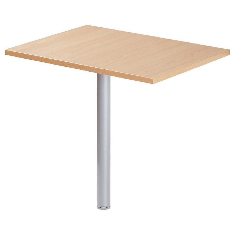 EXTENSION RECTANGLE ACTUAL L. 80 X 60 CM HÊTRE - PIED TUBE ROND ALUMINIUM