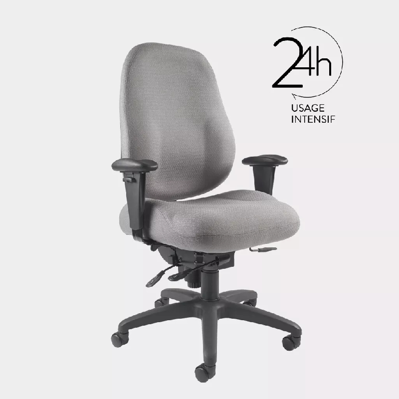 Fauteuil haut dossier utilisation 24h So Dexter - Cuir noir pleine fleur_0