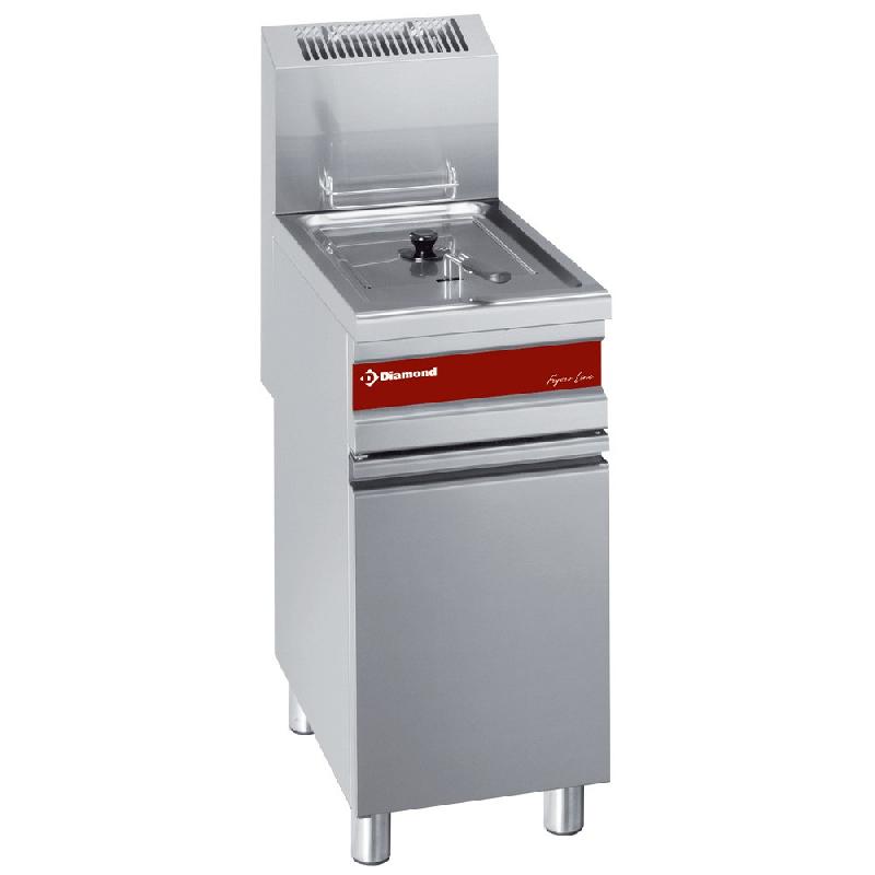 Friteuse gaz 1 cuve 15 litres sur armoire - acier inox AISI 304 - production horaire 18 kg_0