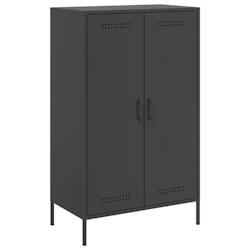 HELLOSHOP26 - Buffet haut industriel en acier noir avec 6 compartiments - 68 x 39 x 113 cm_0