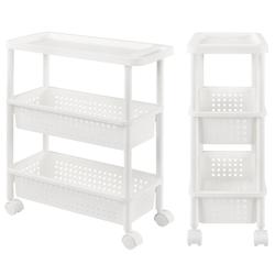HELLOSHOP26 meuble de rangement à roulettes chariot roulant tour de rangement cuisine 77 cm blanc - blanc 03_0002852_0
