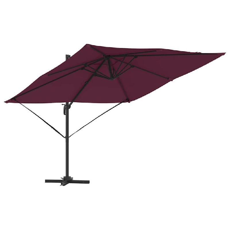 Helloshop26 - Parasol cantilever rectangulaire 286 x 284 x 265 cm fonction inclinable et rotation 360° style moderne en aluminium 02_0058713 - alumin_0