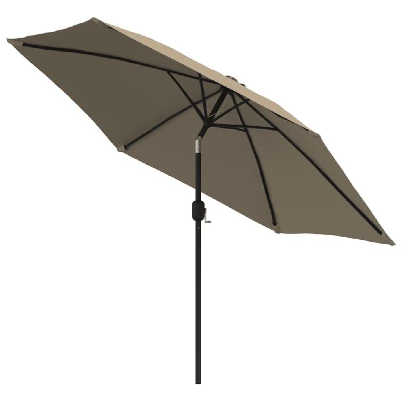 Helloshop26 - Parasol d'extérieur avec led et mât en acier 300 cm taupe 02_0008177 - métal 3000437547762_0