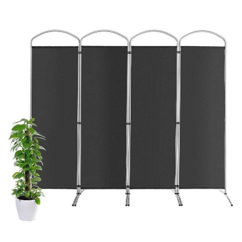 Helloshop26 - Paravent de confidentialité pliant 221 x 188 cm écran durable et pliable moderne en polyester gris 20_0019519 - 3000232991487_0