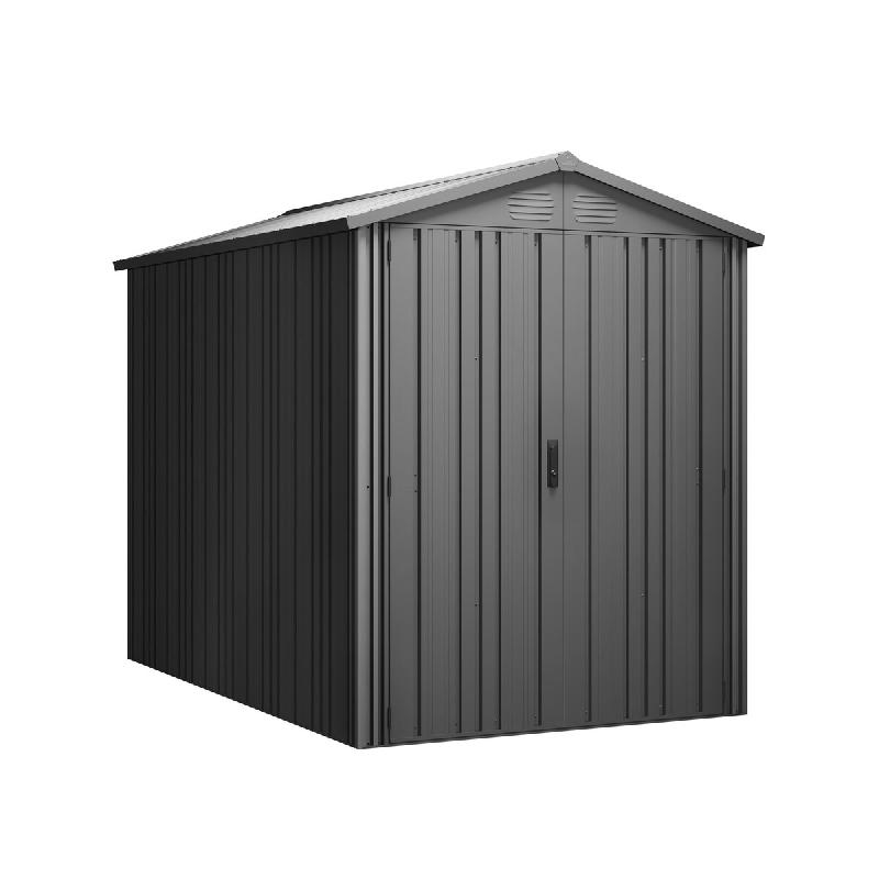 WASABI Hoggar - Abri Pioneer Y50 - 4,30m² - Abri extérieur métallique - Construction IronCore® - Portes premium - Anti-corrosion - gris métal G01_0
