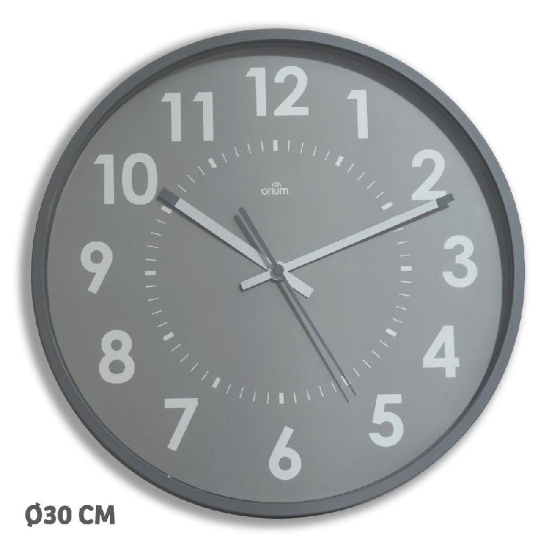 HORLOGE MURALE SILENCIEUSE A QUARTZ - DIAMETRE 30 CM - ALUMINIUM
