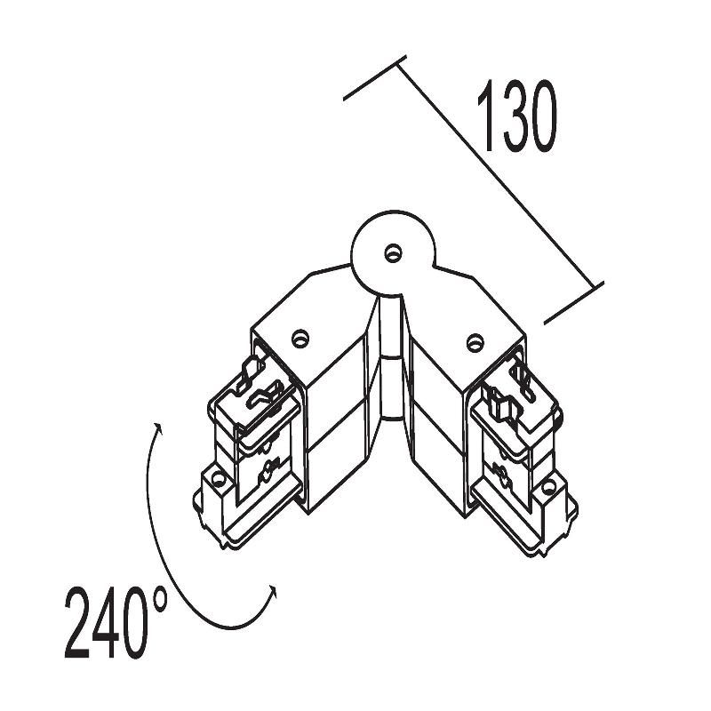 IVELA CONNECTEUR INCLINABLE TRIPHASÉ LKM ARGENTÉ