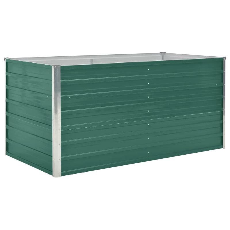 Jardinière surélevée en acier galvanisé vert - 160 x 80 x 77 cm - Plantes, fleurs, jardin 02_0000796_0