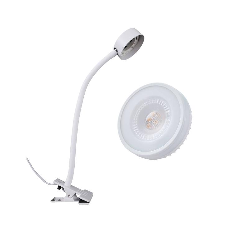 LINDBY LAMPE À PINCE JYLA, BLANC, 4000K, BRAS FLEXIBLE, GX53, FER