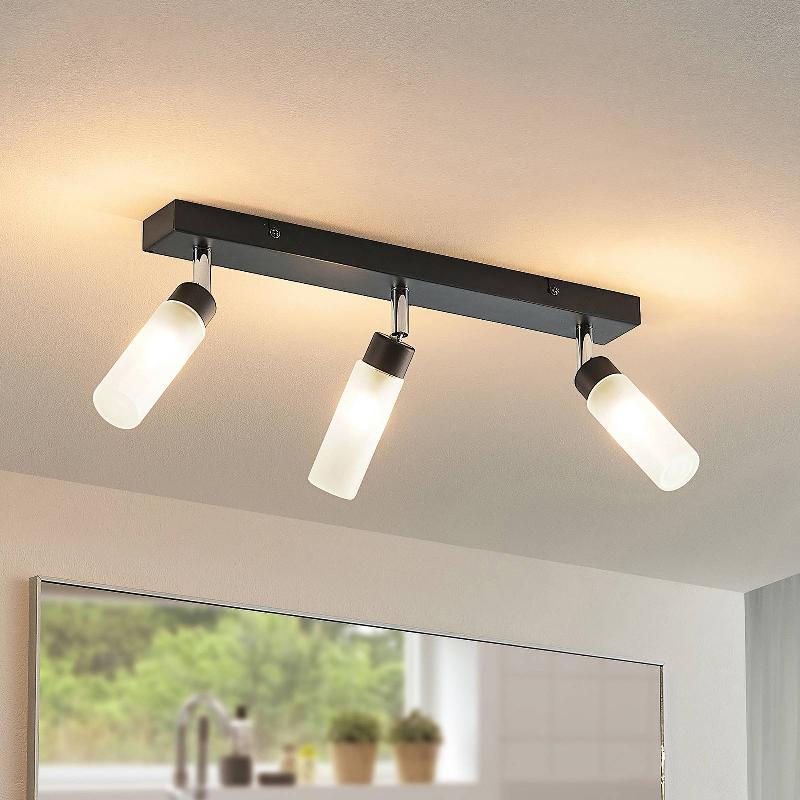 LINDBY VINZA SPOT POUR PLAFOND, NOIR, LONG