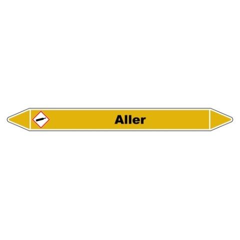 LOT DE 3 - MARQUEUR DE TUYAUTERIE - ALLER - JAUNE - NFX 08-105 - VINYLE LAMINÉ 250 X 26 MM