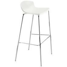 LOT DE 4 TABOURETS DE BAR PLASTIQUE BLANC AVEC REPOSE PIEDS HAUTEUR 885 MM