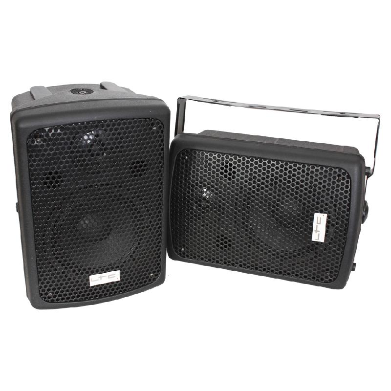 PAIRE ENCEINTES AMPLIFIÉES LTC 2 X 60 WATTS RMS, 1 ENCEINTE ACTIVE ET 1 PASSIVE.