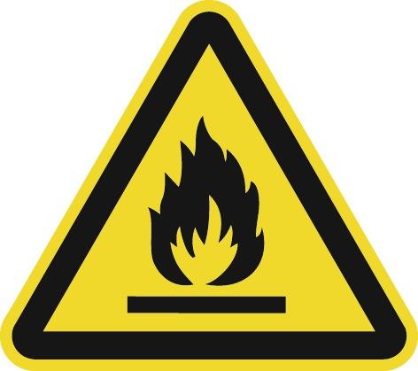 Panneau avertissement ASR A1.3/DIN EN ISO 7010 200 mm danger, substances inflammables plastique_0