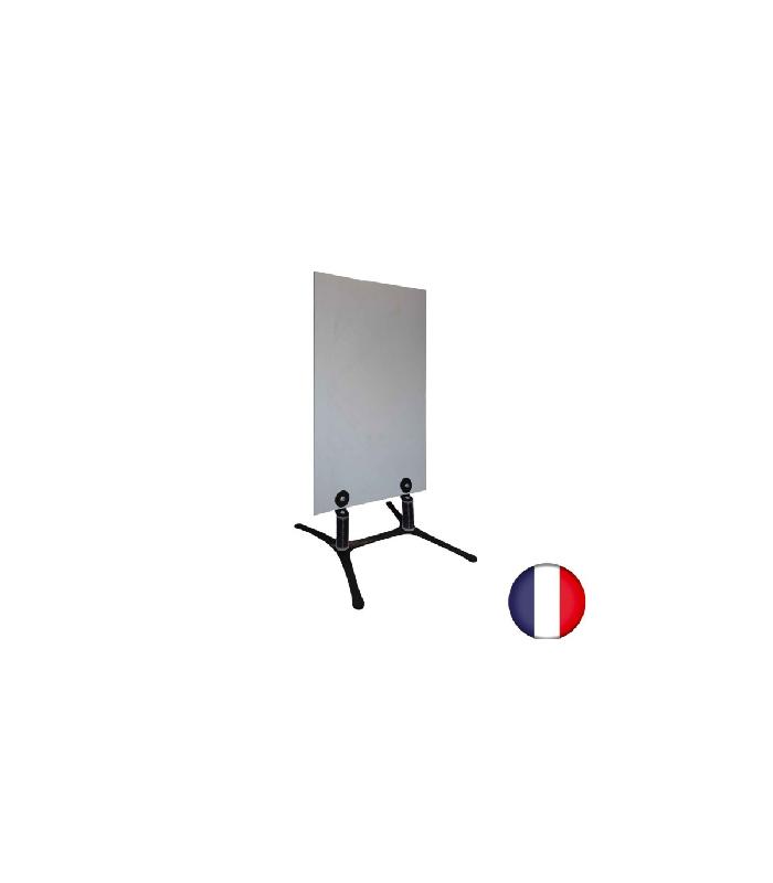 Panneau trottoir plaque PVC blanche sur piétement métal - 120 x 60 cm - Référence : PFN120BPN_0