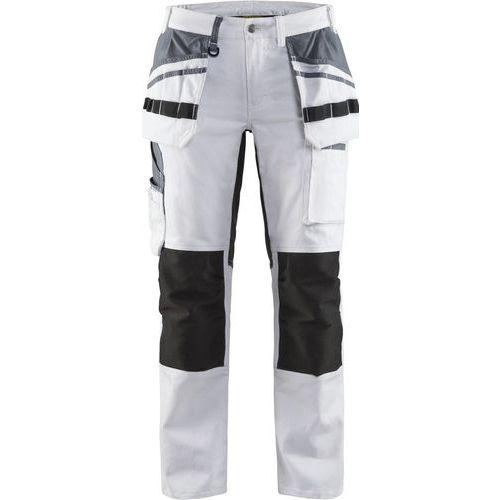 PANTALON DE TRAVAIL PEINTRE STRETCH FEMME BLANC/NOIR TAILLE 42 - BLAKLADER