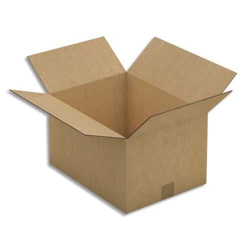 PAQUET DE 15 CAISSES AMÉRICAINES DOUBLE CANNELURE EN KRAFT BRUN - DIMENSIONS : 41 X 24 X 31 CM