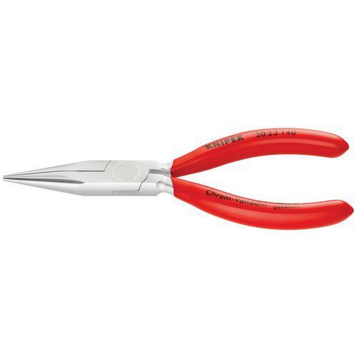 PINCE À BECS LONGS DEMI-RONDS 140MM - GAINAGE PVC - CHROMÉE - KNIPEX