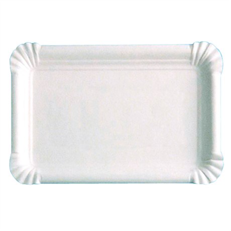 PLATEAU PÂTISSERIE FAST FOOD PETITES 17.5X11CM CARTON BLANC (VENDU PAR 250)