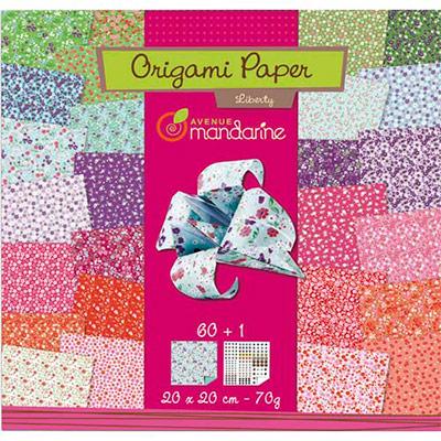 POCHETTE DE 60 FEUILLES ORIGAMI 20X20CM, 70G, RECTO VERSO + 1 PLANCHE STICKERS YEUX