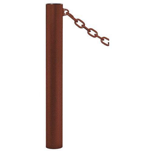 POTELET PROVINCE Ø114 MM CHAINES 1 ANNEAU INOX ASPECT CORTEN - PROCITY