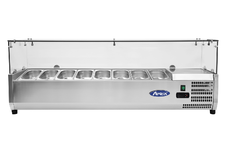 Présentoir à ingrédients inox vitré 8 GN1/4 L1805mm ATOSA_0