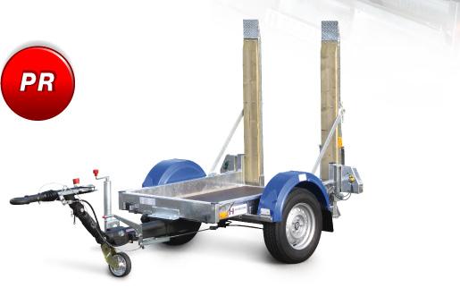 Remorque porte rouleaux - Transport de compacteurs et engins divers - Simple essieu avec rampes bois et timon réglable_0