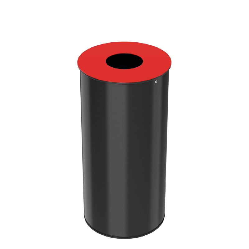 ROSSIGNOL Poubelle de  tri selectif 50 L neotri - tri metal - gris manganese / rouge signalisation_0