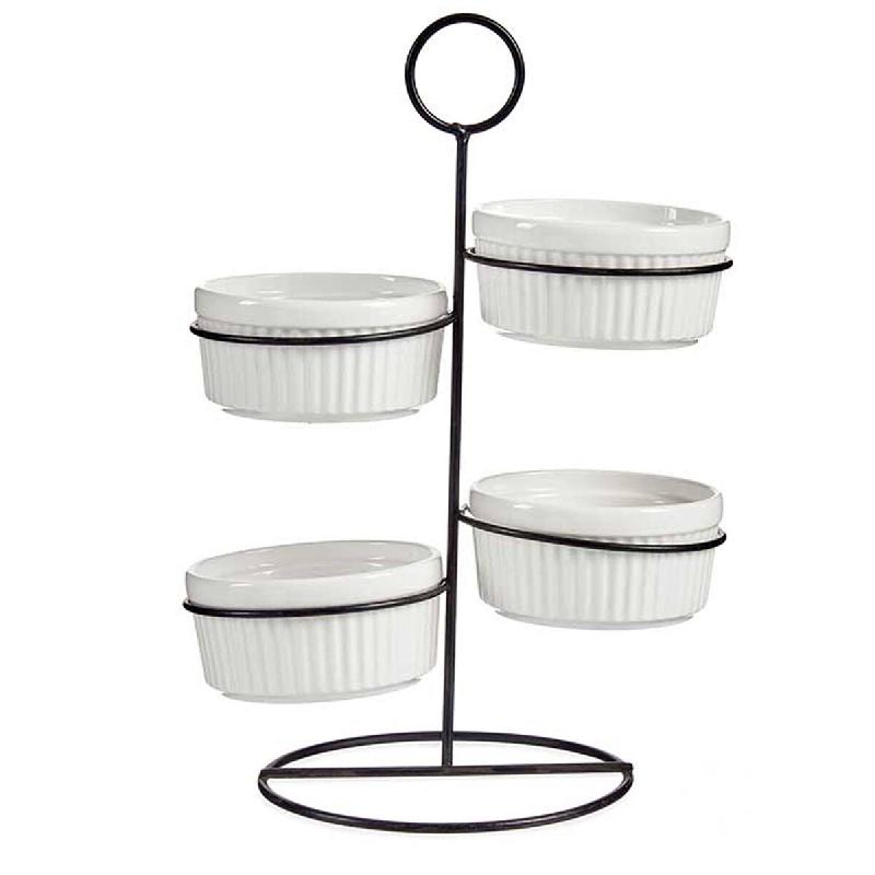 San Ignacio VESSIA - Bols ronds en porcelaine 200ml avec support - blanc porcelaine SANR477_0