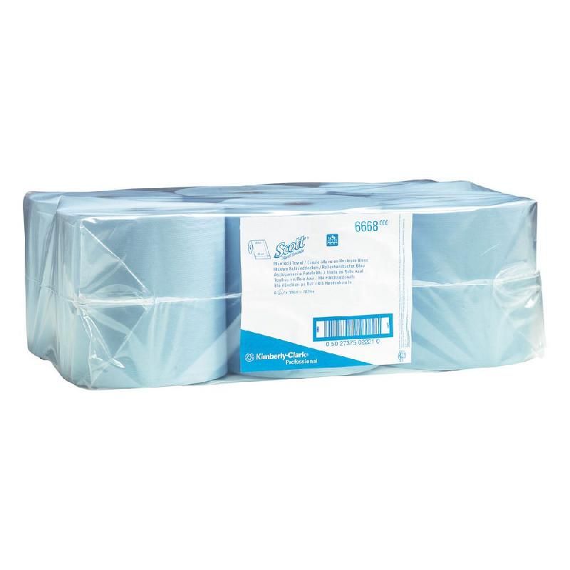 SCOTT® ESSUIE-MAINS SCOTT - XTRA - BLEU - ROULEAU 304 M - CARTON DE 6