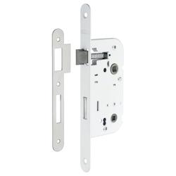 Serrure encastrable à condamnation pour porte de salle de bain et toilettes, axe 50mm, bouts ronds, - THIRARD - gris 3150269139311_0