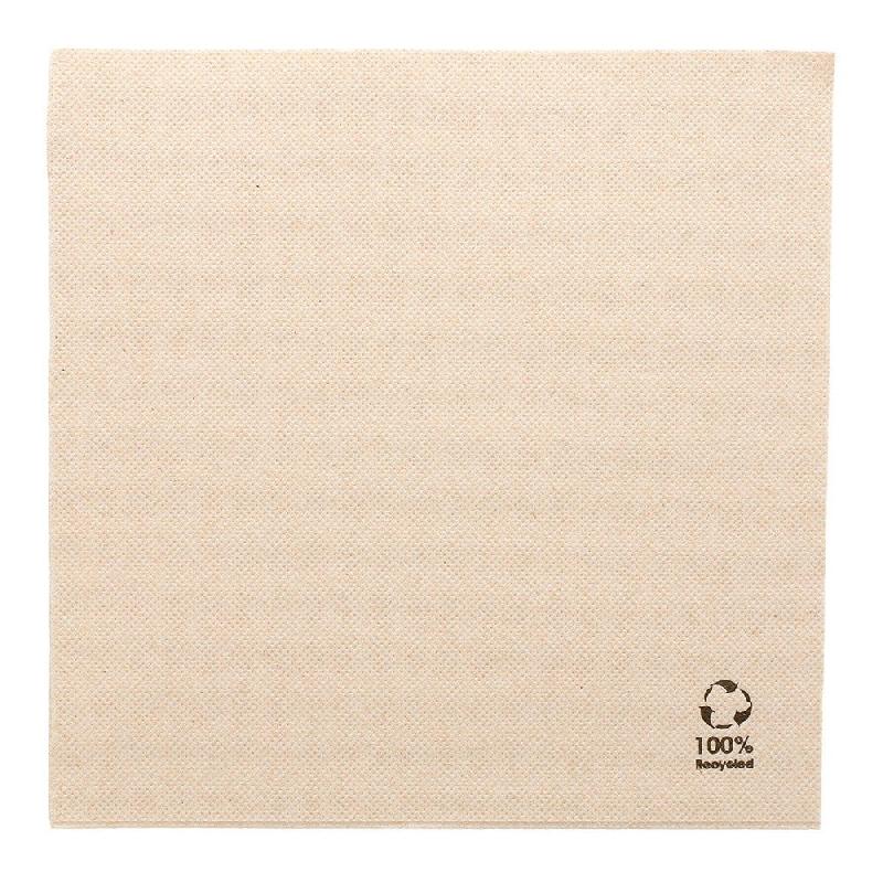 Serviette ouate 100% recyclée double point 2 plis 1/4 40X40 cm beige - par 50_0