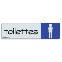 SIGN DIFFUSION PLAQUE AUTO-ADHÉSIVE ALUMINIUM 17 X 4,7 CM DURA TOILETTES H