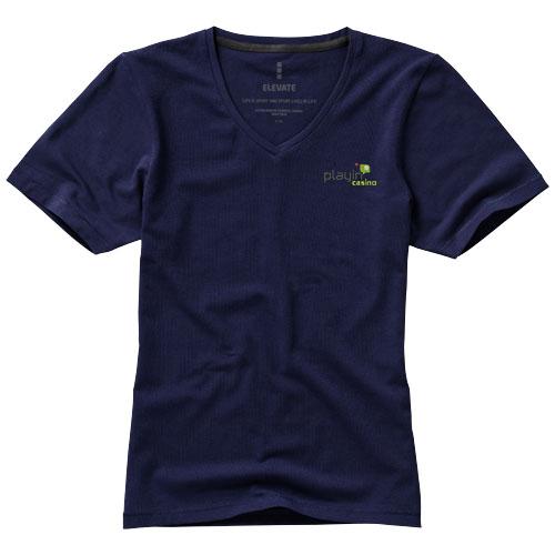T-shirt bio manches courtes pour femme Kawartha - col V - coton biologique ringspun et élasthanne - 200 g/m²_0